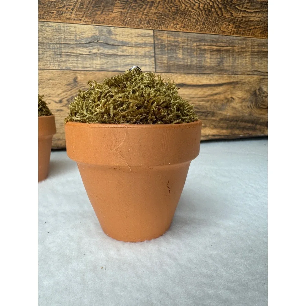 Pottery Barn Williams Sonoma Moss Topiary Place Card Holders Set of 6 Terracotta